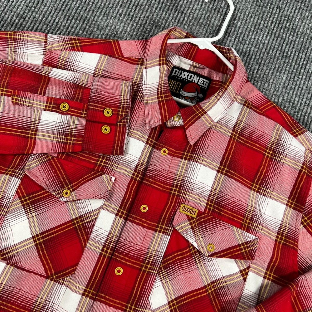 Dixxon Flannel Shirt Mens 2XLT XXL Tall The Noel Mens Red Snap Long Sleeve